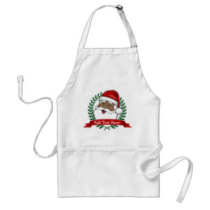 Jolly Ethnic Santa Custom Text Christmas Adult Apron