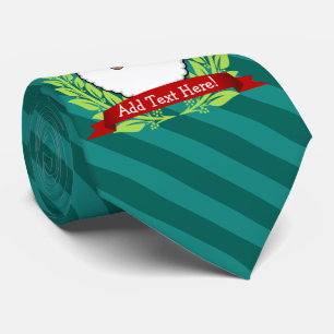 Jolly Ethnic Santa Custom Text Neck Tie