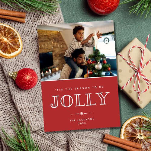 Jolly Family Photo Christmas Holiday Card