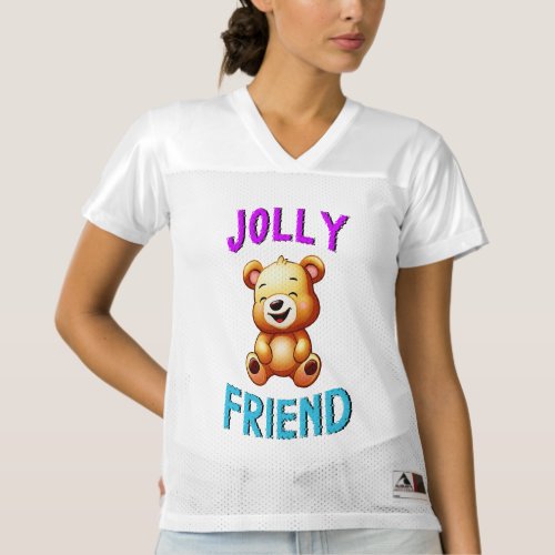 Jolly Friend Pandas July Bears 30 Teddy Friendship Womens Football Jersey