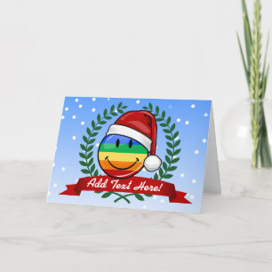 Jolly Gay Pride Flag Christmas Style Holiday Card
