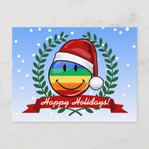 Jolly Gay Pride Flag Christmas Style Holiday Postcard