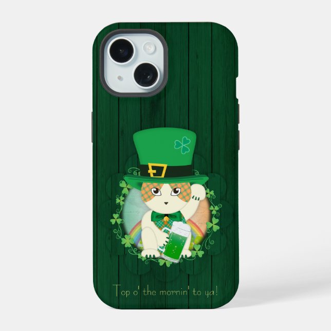 Jolly Ginger Tabby Irish Cheer Iphone Case (Back)