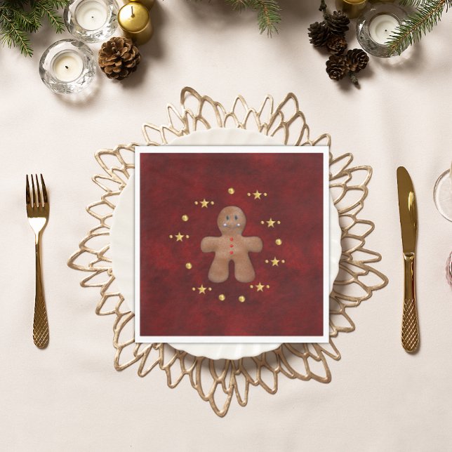 Jolly Gingerbread Man Christmas Napkins (Creator Uploaded)