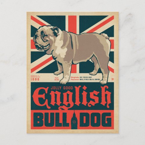 Jolly Good English Bulldog Holiday Postcard