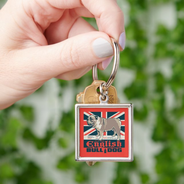Jolly Good English Bulldog Keychain (Hand)