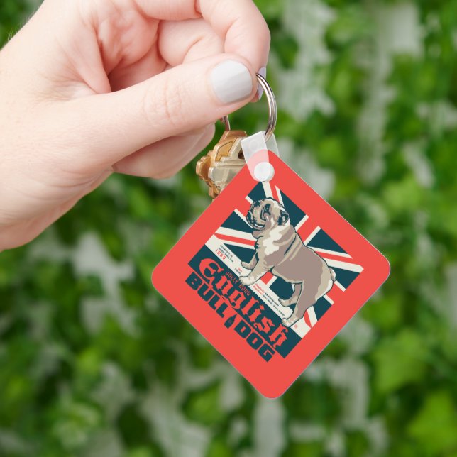 Jolly Good English Bulldog Keychain (Hand)