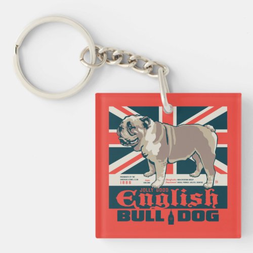 Jolly Good English Bulldog Keychain