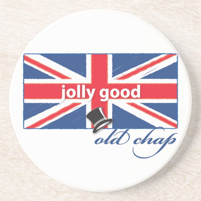 Jolly good old chap! drink coaster (Front)