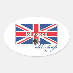 Jolly good old chap! oval sticker