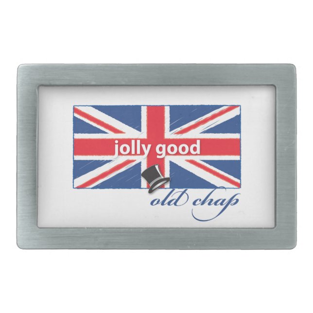 Jolly good old chap! rectangular belt buckle (Front)
