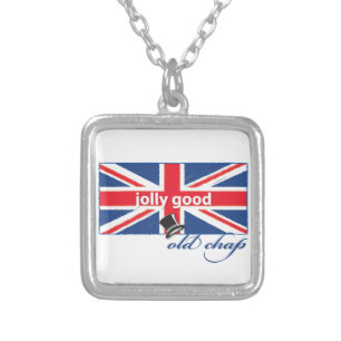 Jolly good old chap! silver plated necklace