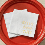 Jolly Good Time Playful Foil Napkins<br><div class="desc">Party guests will love these playful party napkins featuring gold foil typography with the saying - Jolly Good Time.</div>