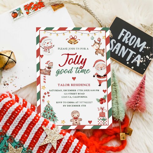 Jolly Good Time Santa Christmas Party  Invitation