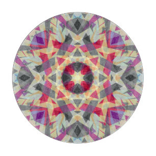 Jolly Gray Red Purple Christmas Star Kitchen Decor Cutting Board