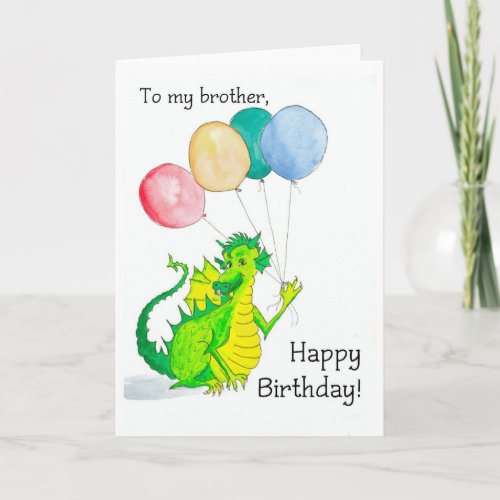 Jolly Green Dragon Brother Birthday Card