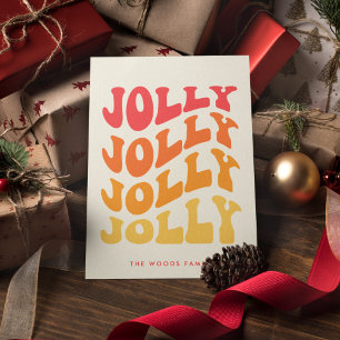 Jolly Groovy Wavy Colorful Christmas Holiday Card