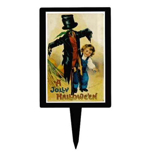 Jolly Halloween Scarecrow Cake Topper