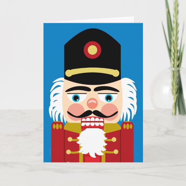 Jolly Holiday Cute Fun Vintage Nutcracker Card (Front)