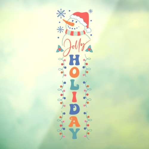 Jolly Holiday Cute Snowman Winter Christmas Window Cling