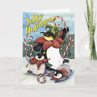 Jolly Holiday Penguins, Christmas Card