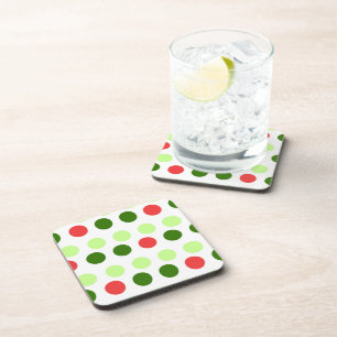 Jolly Holiday Polka Dots Beverage Coaster