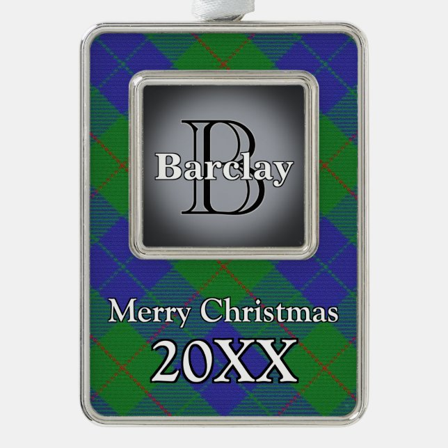 Jolly Holidays Clan Barclay Hunting Tartan Christmas Ornament (Front)