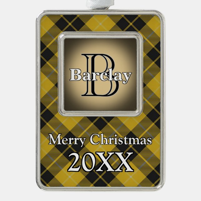 Jolly Holidays Clan Barclay Tartan Christmas Ornament (Front)