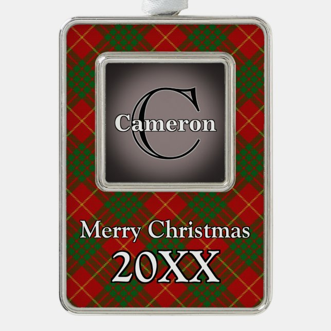 Jolly Holidays Clan Cameron Tartan Christmas Ornament (Front)