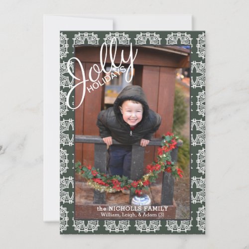 Jolly Holidays Pattern Single Photo Holiday 