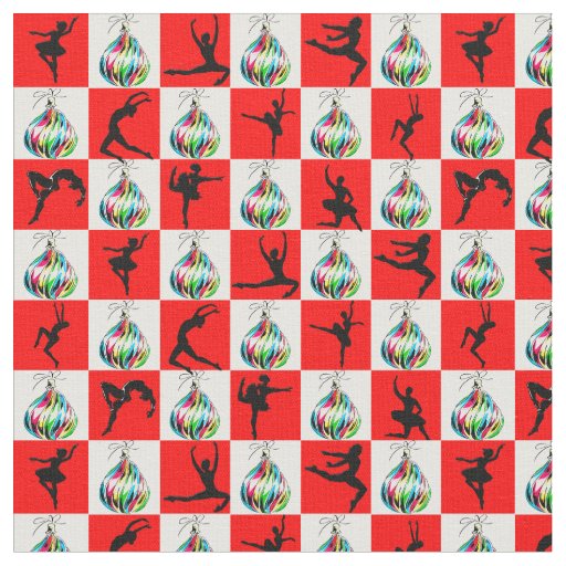 JOLLY HOLLY BALLERINA CHRISTMAS DESIGN FABRIC