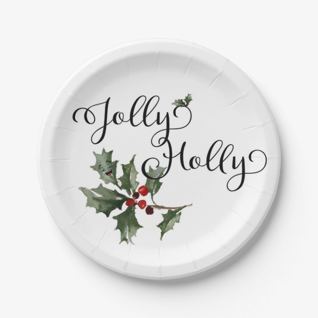 Jolly Holly Paper Plates (Front)