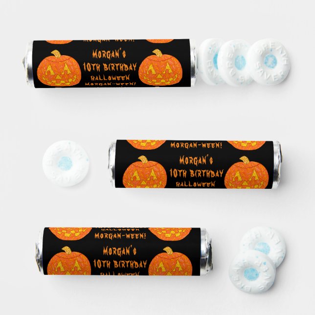 Jolly Jack O Lantern Personalized Kids Halloween Breath Savers® Mints (Assorted)