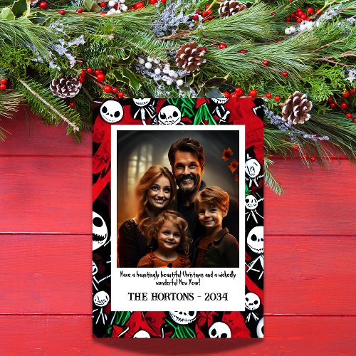 Jolly Jack OLantern Family Photo Holiday Card