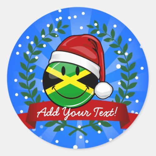 Jolly Jamaican Flag Christmas Style Classic Round Sticker