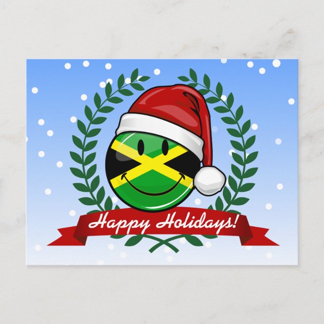 Jolly Jamaican Flag Christmas Style Holiday Postcard (Front)