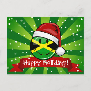 Jolly Jamaican Flag Christmas Style Holiday Postcard