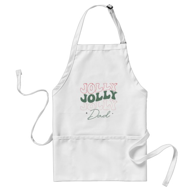 Jolly Jolly Jolly Dad Fun Festive Christmas  Adult Apron (Front)