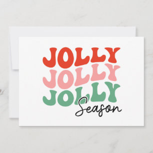 Jolly Jolly Jolly Season Retro Holiday Typography Card