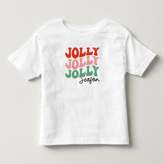 Jolly Jolly Jolly Season  Retro Holiday Typography Toddler T-shirt (Front)