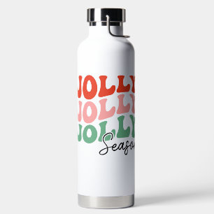 Jolly Jolly Jolly Season Retro Holiday Typography Water Bottle
