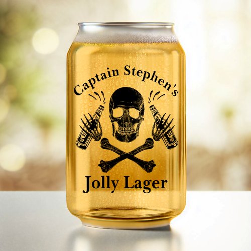 Jolly Lager Boat Captain Custom Beer Pirate Theme Can Glass
