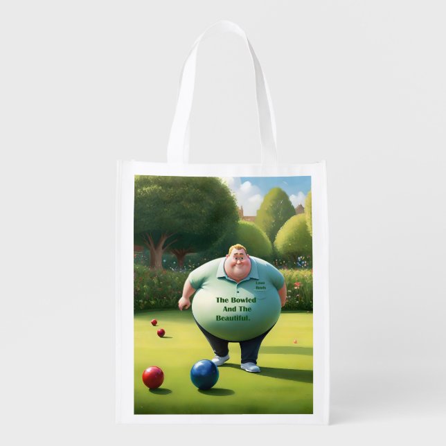 Jolly Lawn Bowler Man, Grocery Bag (Front)