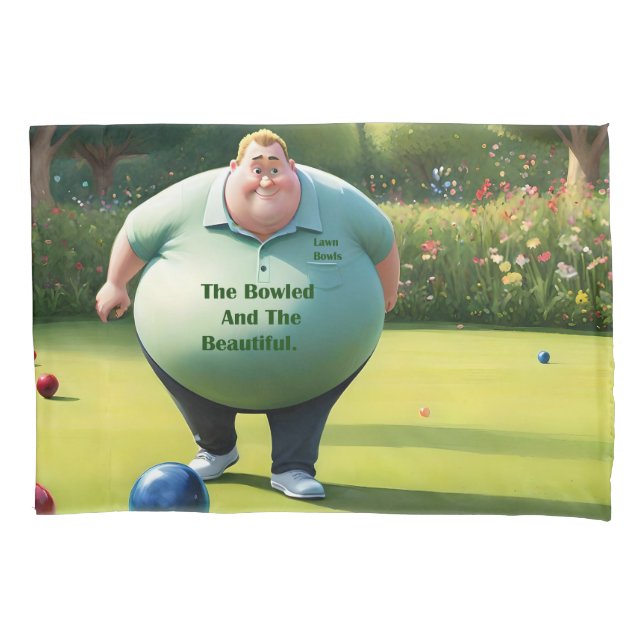 Jolly Lawn Bowler Man,  Pillow Case (Front)