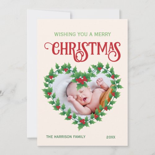 Jolly Leaf Heart Christmas Frame Photo 