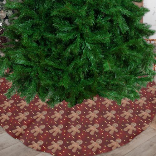 Jolly Little Gingerbread Men Christmas Brushed Polyester Tree Skirt