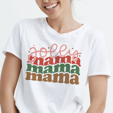 Jolly Mama Retro Groovy Christmas Holidays T-Shirt