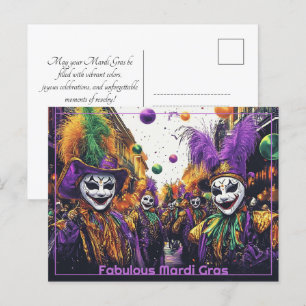 💚💜💛Jolly Mardi Gras Postcard