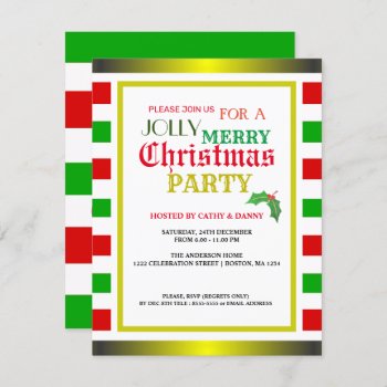 Jolly & Merry Christmas Party Invitation by visionsoflife at Zazzle