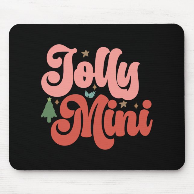 Jolly Mini Retro Groovy Christmas Holidays Toddler Mouse Pad (Front)